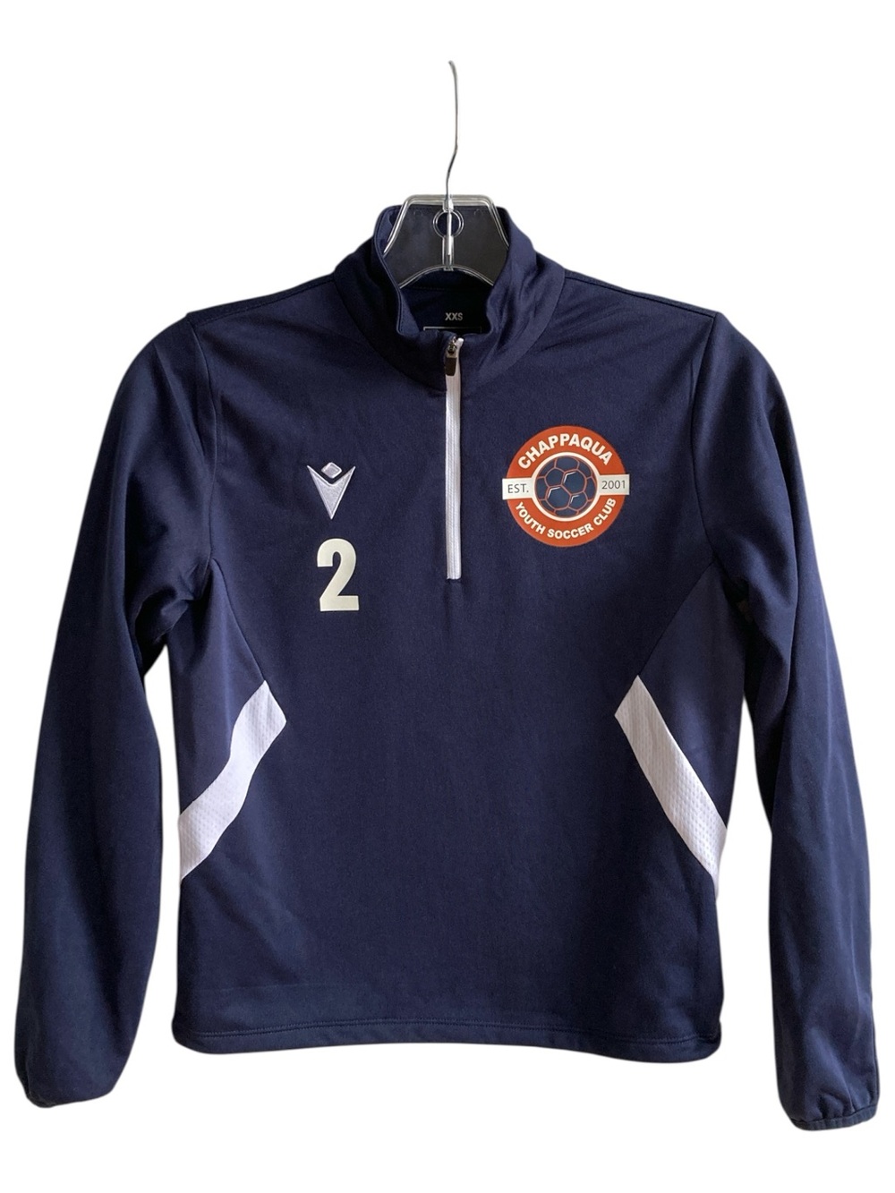 Macaron XXS Youth Soccer Navy Half-Zip Hem Drawstrings Training Jersey Pullover